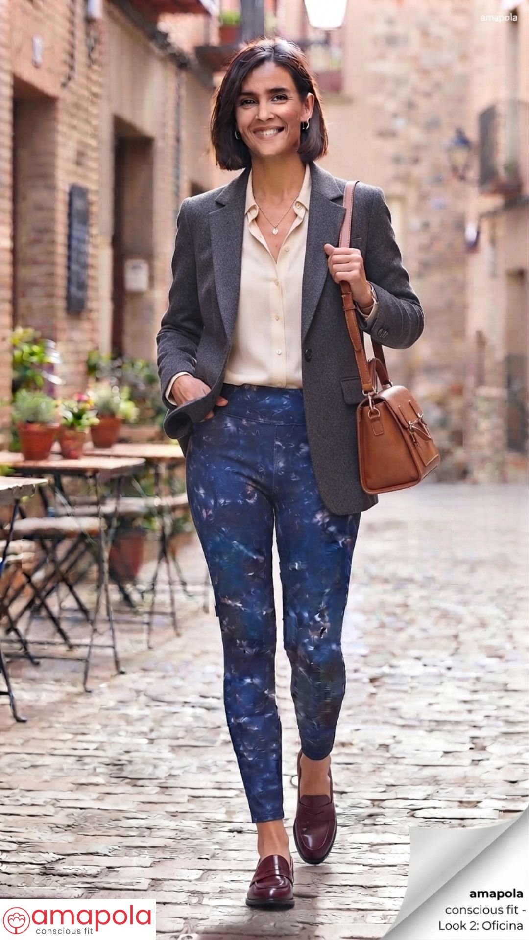 Oficina- calza scuba azul- Lookbook amapola conscious fit